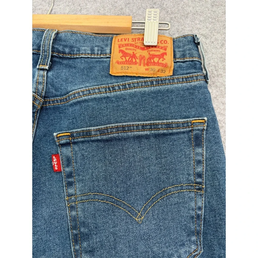Levis 512 Slim Taper Jeans Mens 30x32 Medium Wash Blue Denim‎ Pants